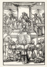 Praxis criminis persequendi, Conviction of the accused, 1541, by Geoffroy Tory, facsimile of the