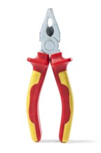 Insulated pliers with yellow-red handles