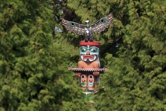Totem pole in Stanley Park in Vancouver Canada