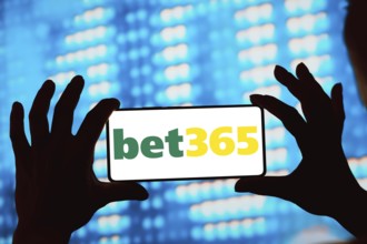 April 13, 2024, Brazil. In this photo illustration, the Bet365 logo is displayed on a smartphone