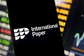 May 25, 2024, Brazil. In this photo illustration, the International Paper Company (IP) logo is