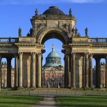 Colonnades with Triumphal Gate, New Palace, Unesco World Heritage Park Sanssouci, Potsdam,