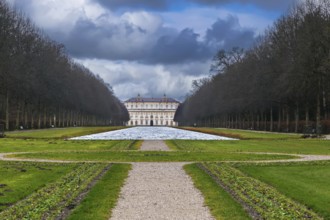 View of New Schleissheim Palace from park, Germany, Europe