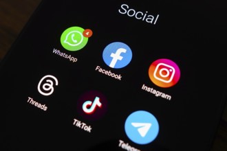 May 5, 2024, Brazil. In this photo illustration social networks (WhatsApp, Facebook, Instagram,