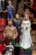 Naples Campania Italy. Statues figurines of the Christmas Nativity Scene in the artisan workshops