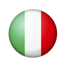 The Italian flag. Round matte icon. Isolated on white background