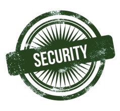 Security, green grunge stamp