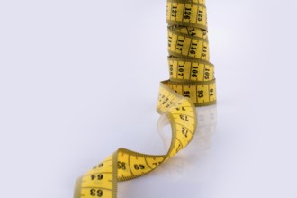 Measuring tape on a white background