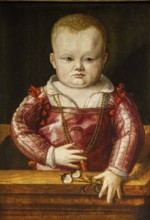 Portrait of boy with red tunic and gold chain, Florentine school, Nins, portraits of children s.