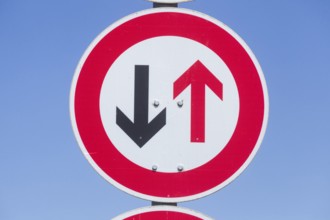 Traffic sign Priority for oncoming traffic, Germany, Europe