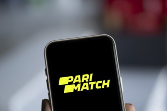 Dhaka, Bangladesh- 23 Nov 2024: Parimatch logo is displayed on smartphone. Parimatch is an