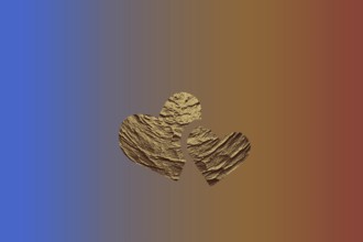 Two connected hearts for Valentine Day love concept