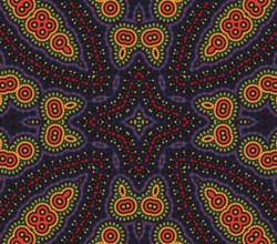 Black background with bright color pattern
