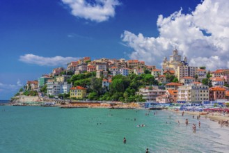 PORTO MAURIZIO, ITALY - SEP 4, 2018: View of Porto Maurizio on the Italian Riviera in the province