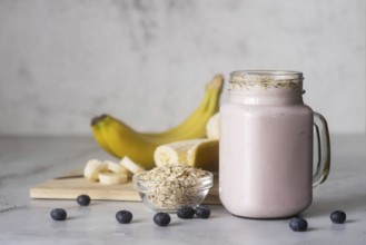 Delicious banana blueberry smoothie. Resolution and high quality beautiful photo