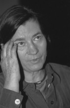 Germany, Berlin, 14 March 1991, Christa Wolf, at an event organised by the TAZ and die andere,