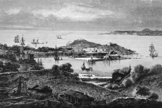 Saint Ives Yorkshire England on engraving from 1888
