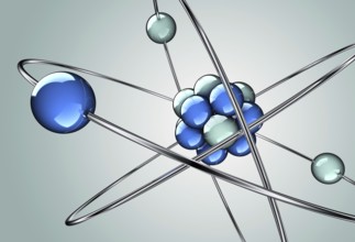 3D rendering of a atom icon