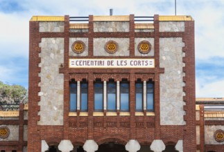 Building of the cemetery Les Corts in Barcelona, Spain, Europe