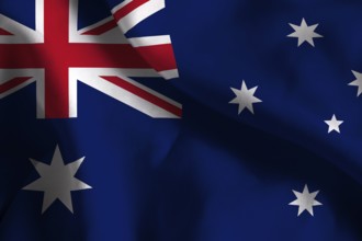 A ruffled fabric flag of Australia