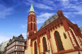 Frankfurt Alte Nikolaikirche church in Romerberg square at Germany