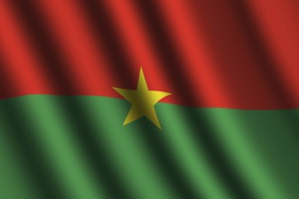 The Burkina Faso flag flying in the wind