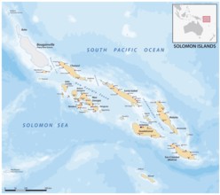 Vector map of the oceanic island state of the Solomon Islands