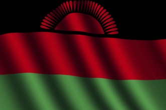 The Malawi flag flying in the wind