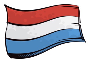 Grand Duchy of Luxembourg flag created in graffiti paint style