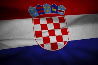 A ruffled fabric flag of croatia