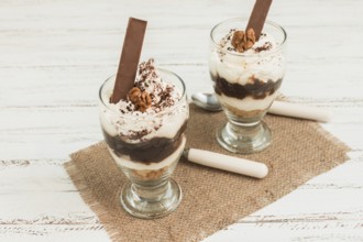 Delicious glasses ice cream