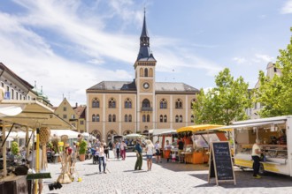 PFAFFENHOFEN, GERMANY - JULY 29: People at a traditional bavarian market in Pfaffenhofen, Germany