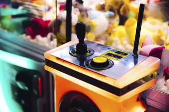 Close up arcade machine controls