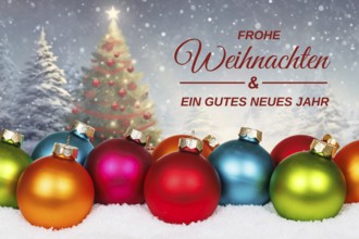 Christmas card Merry Christmas Christmas greetings decoration with Christmas tree winter in