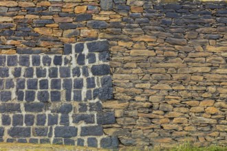 Typical Erzgebirge brickwork, Halsbrücke, Halsbrücke, Saxony, Germany, Europe