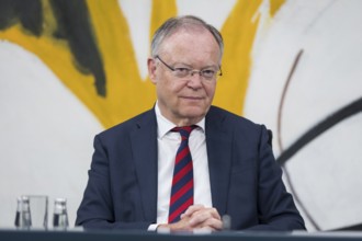 Stephan Weil (Minister-President of Lower Saxony, SPD) at a press conference after the
