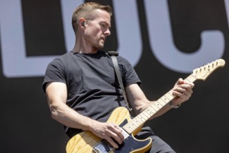 Adenau, Germany, 9 June 2024: H-Blockx (Tim Tinte Humpe, guitarist) play at Rock am Ring. The