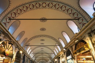 Grand Bazaar alley ceiling, Istanbul, Turkey, Asia