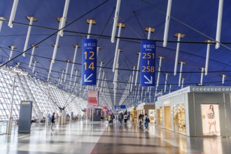 Terminal 1 of Shanghai Pudong Airport (PVG) in Shanghai, China, Asia