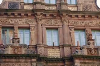 Hotel 'Zum Ritter St. Georg', facade and windows, Heidelberg, Baden-Württemberg, Germany, Europe