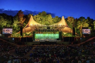West-Eastern Divan Orchestra with conductor Daniel Barenboim live at the Berlin Waldbühne on 09.08