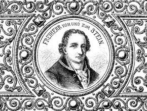 Portrait of the Prussian statesman, reformer and minister Freiherr vom und zum Stein (1757-1831),