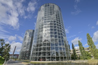 Car towers, Autostadt Volkswagen, Wolfsburg, Lower Saxony, Germany, Europe