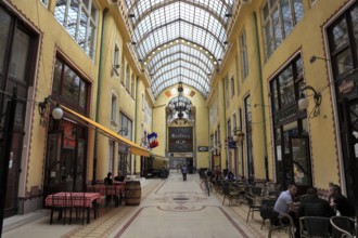 Romania, County region, Oradea, Grand Vardein, Gallery in the courtyard of the Black Eagle Palace,