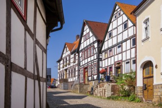 Half-timbered houses in the centre of the old town, Schwalenberg, artists' and painters' town,