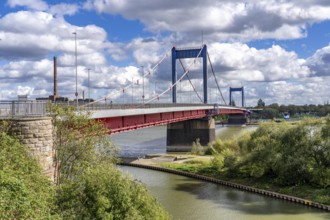 The Friedrich Ebert Bridge over the Rhine between Ruhrort and Homberg, Duisburg, North