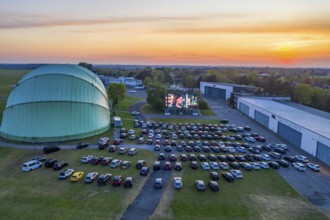 Drive-in cinema at Essen/Mülheim Airport Motor Movies, temporary film screening, at the WDL airship