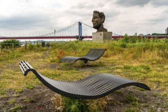 The sculpture Echo of Poseidon, Since 2016, the 10 m high sculpture by Markus Lüpertz has been