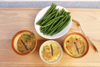 Swabian cuisine, oven-baked pike-perch with princess beans and lemon sauce, fish dish, pike-perch