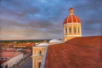 Beautiful city of Granada Nicaragua at sunset. View of the city of Granada Nicaragua at sunset